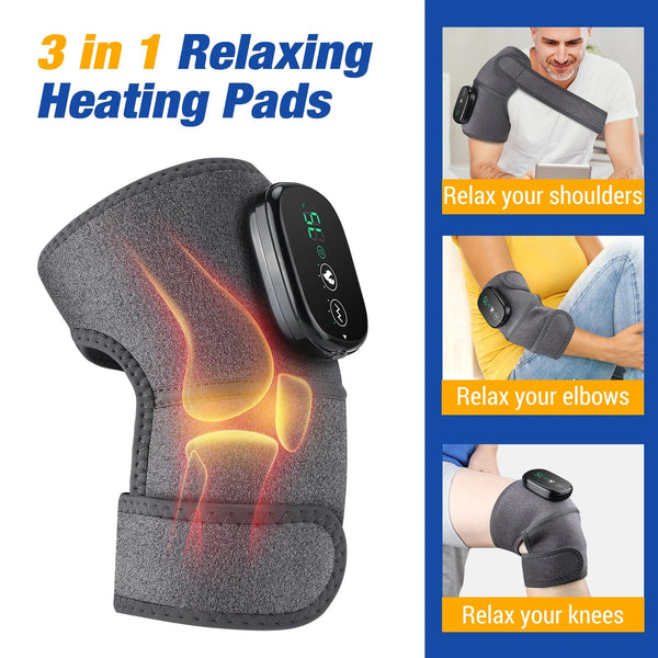 Knee Heating Pad | Electric Knee Brace LED Vibrators | The Fitness Pot