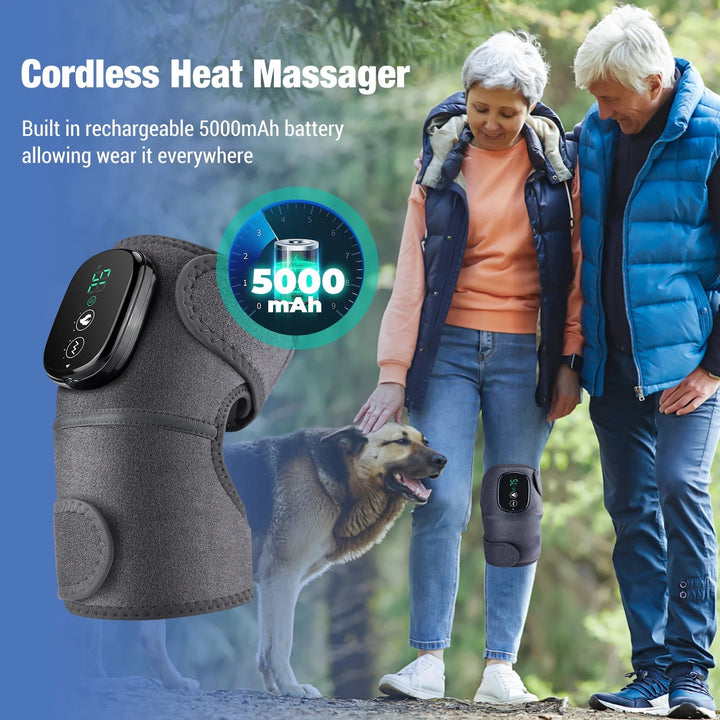 Knee Heating Pad | Electric Knee Brace LED Vibrators | The Fitness Pot