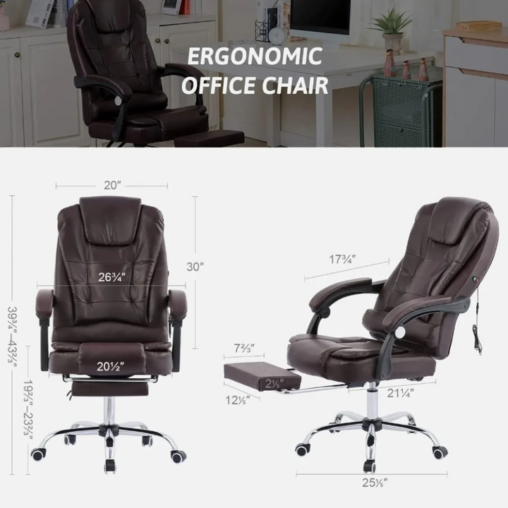 Heat And Massage Office Chair | Office Massage Chair | The Fitness Pot